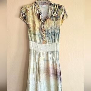 Siena alessio Cap Sleeve Casual Nature Themed Printed Maxi dress